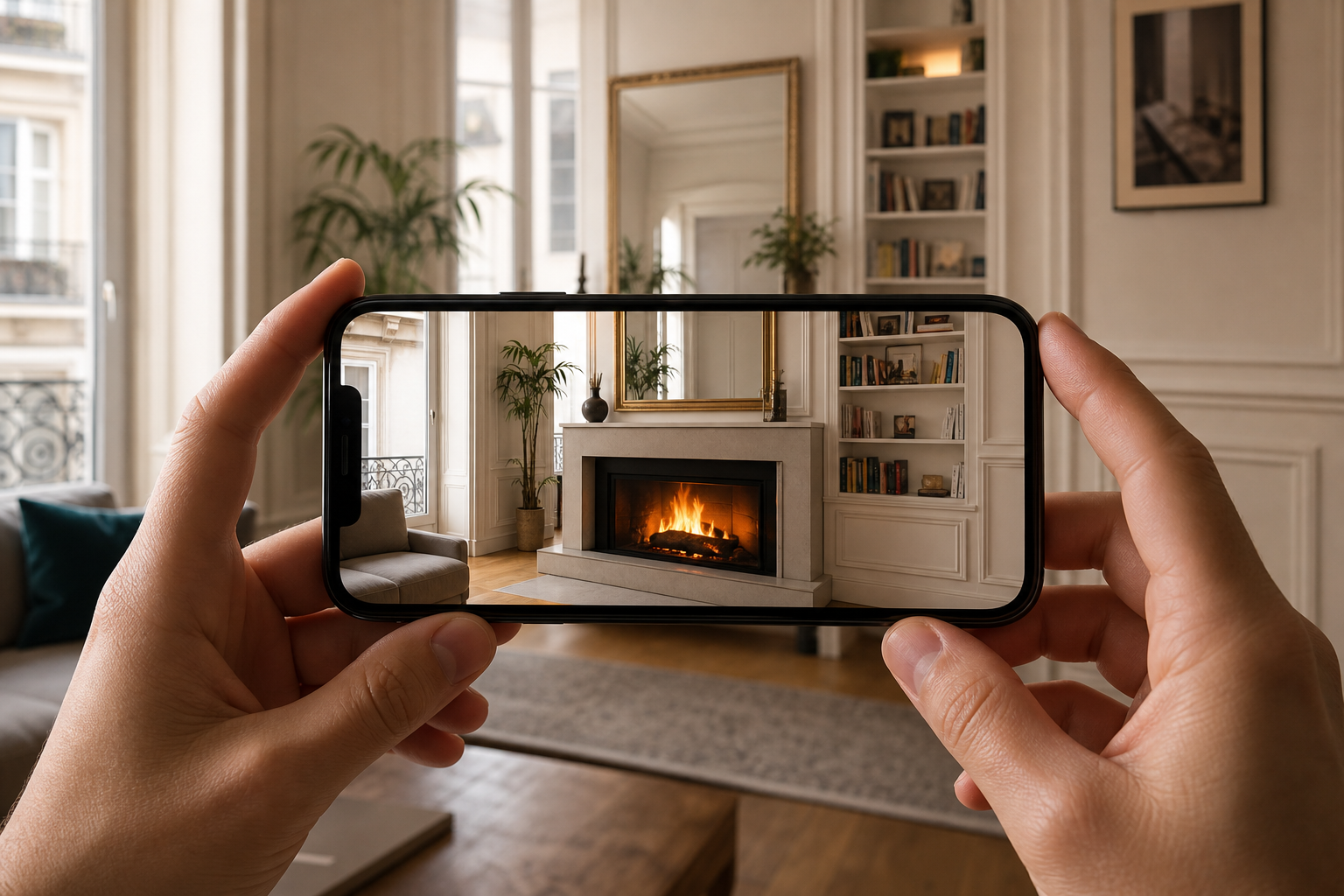 Visualisation d'un insert dans le salon du client via smartphone